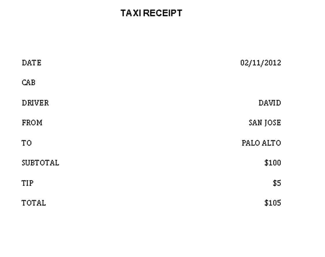 Blank Taxi Receipt Doc Free Download2