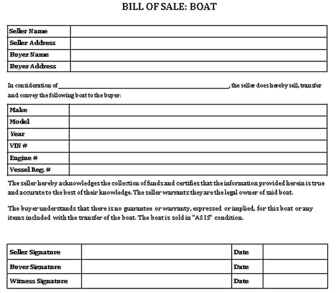 Boat Bill of sale form