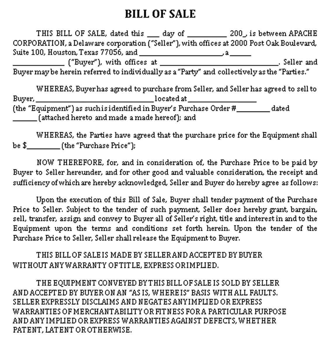 Business Bill of Sale PDF