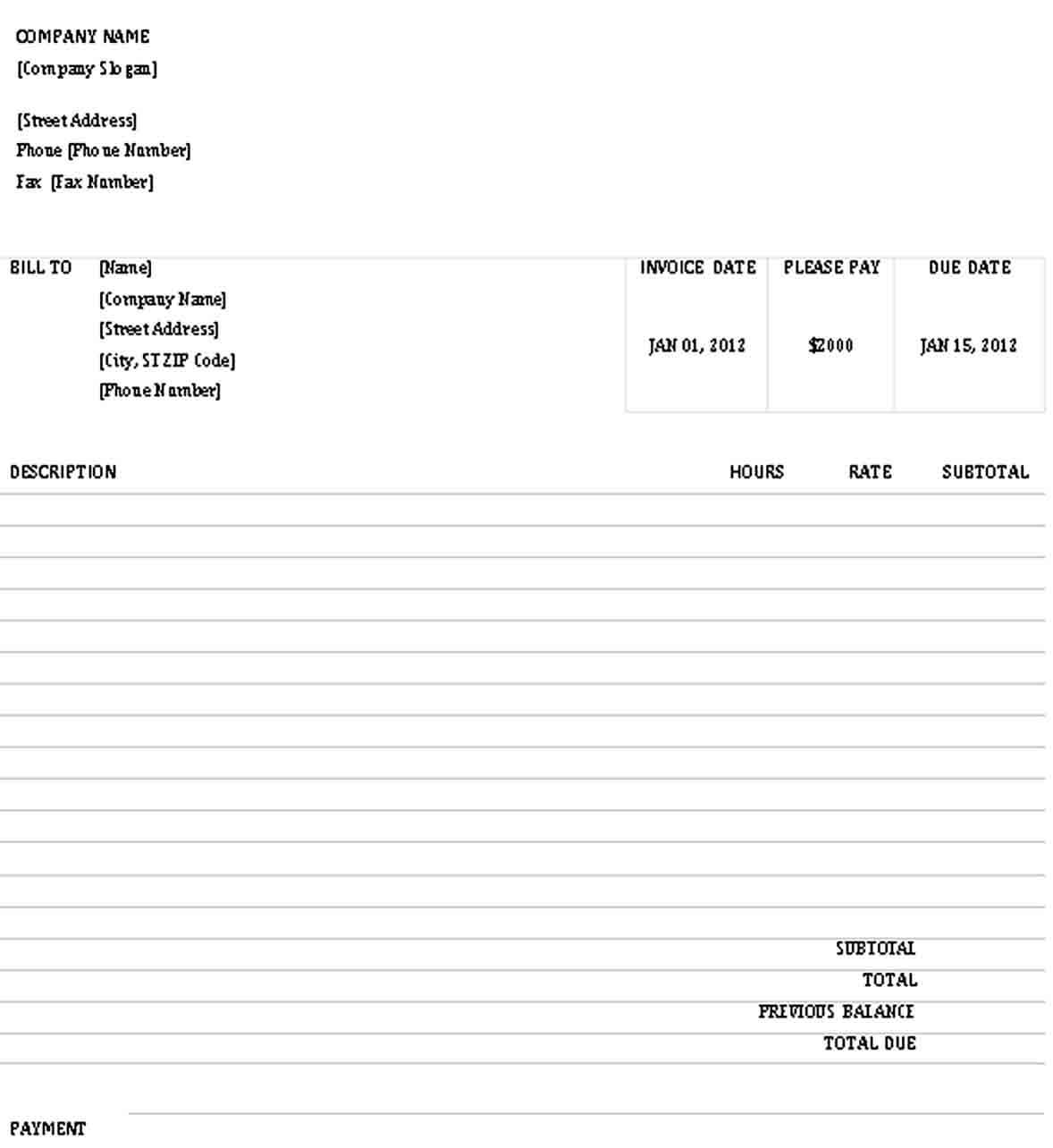 Business Invoice Receipt Doc Free Download