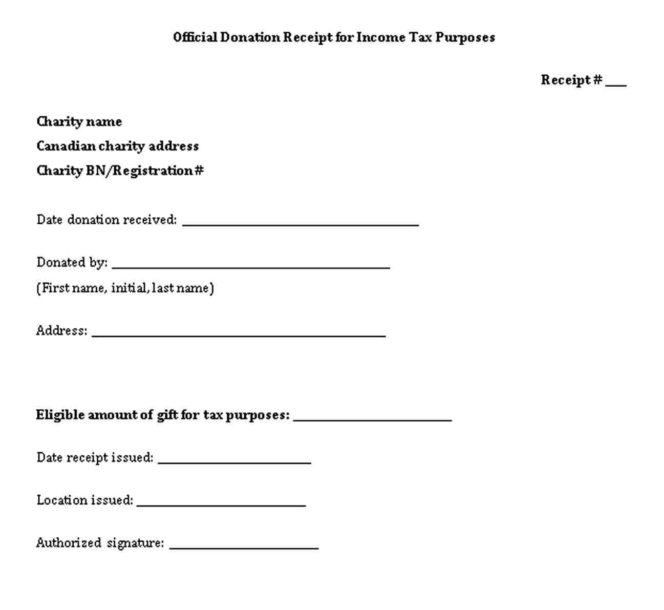 Donation Tax Receipt Doc Free Download