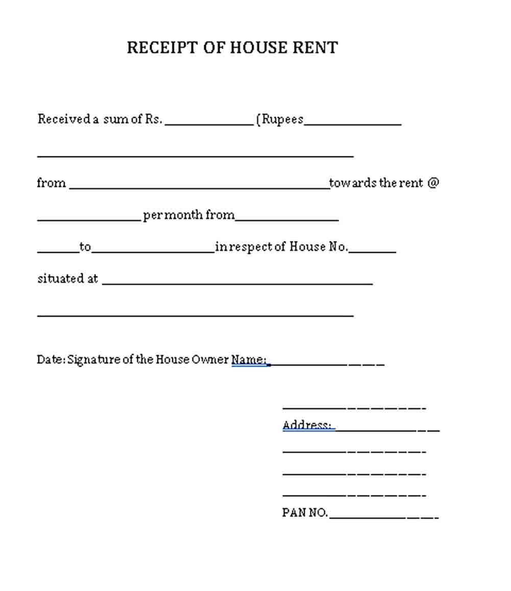 House Rental Receipt PDF Free Download1