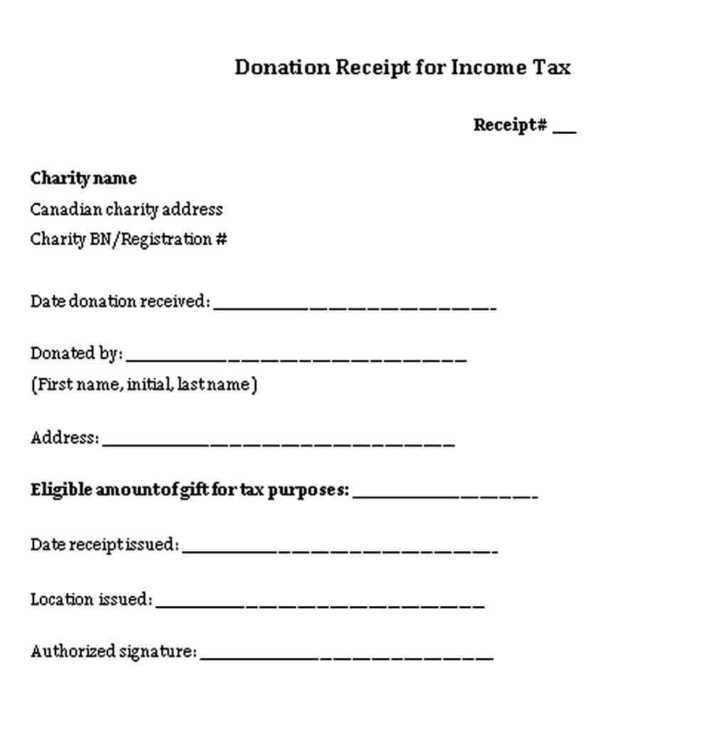 Income Tax Donation Receipt Word Free Download