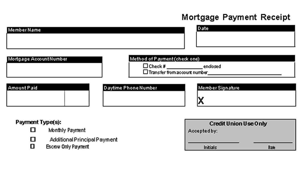Mortgage Payment Receipt