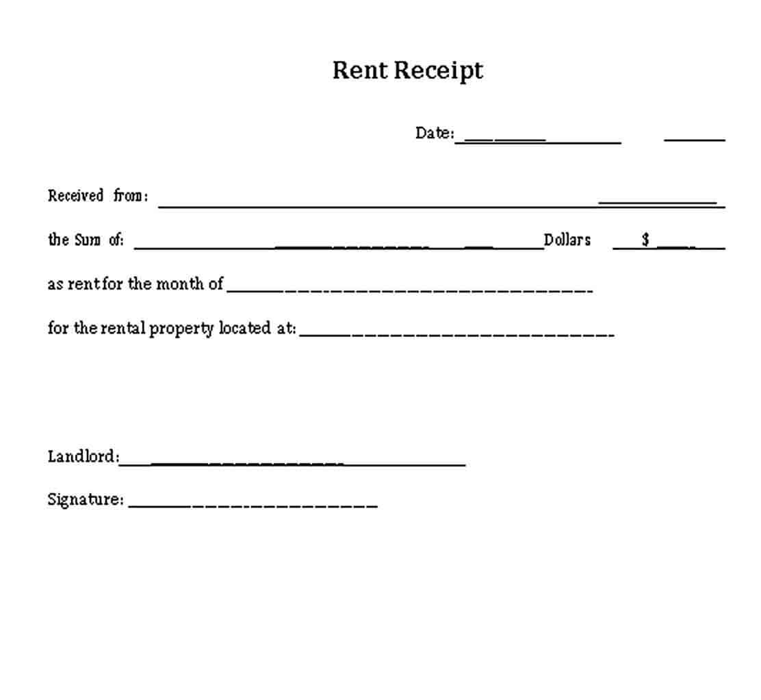 Rental Property Rental Receipt 1