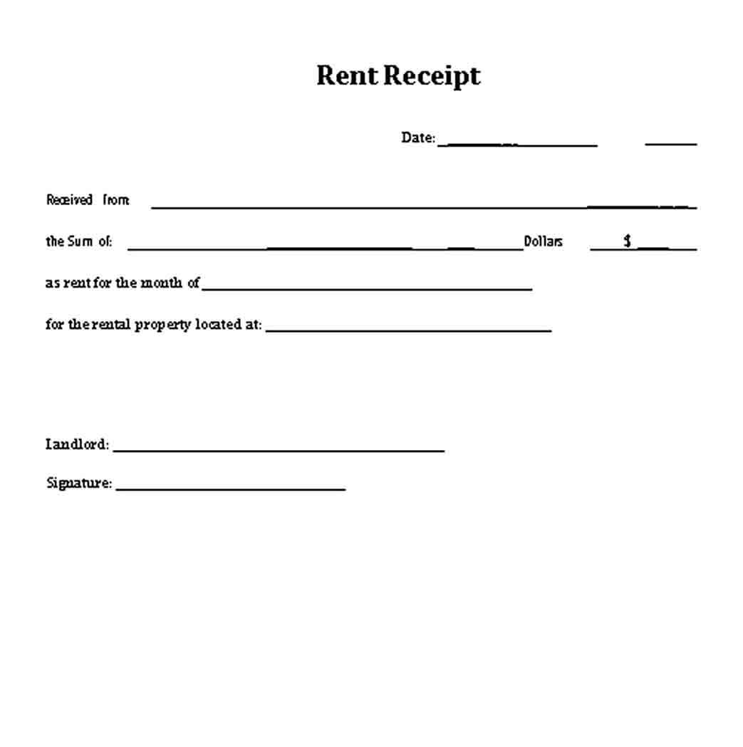 Rental Property Rental Receipt