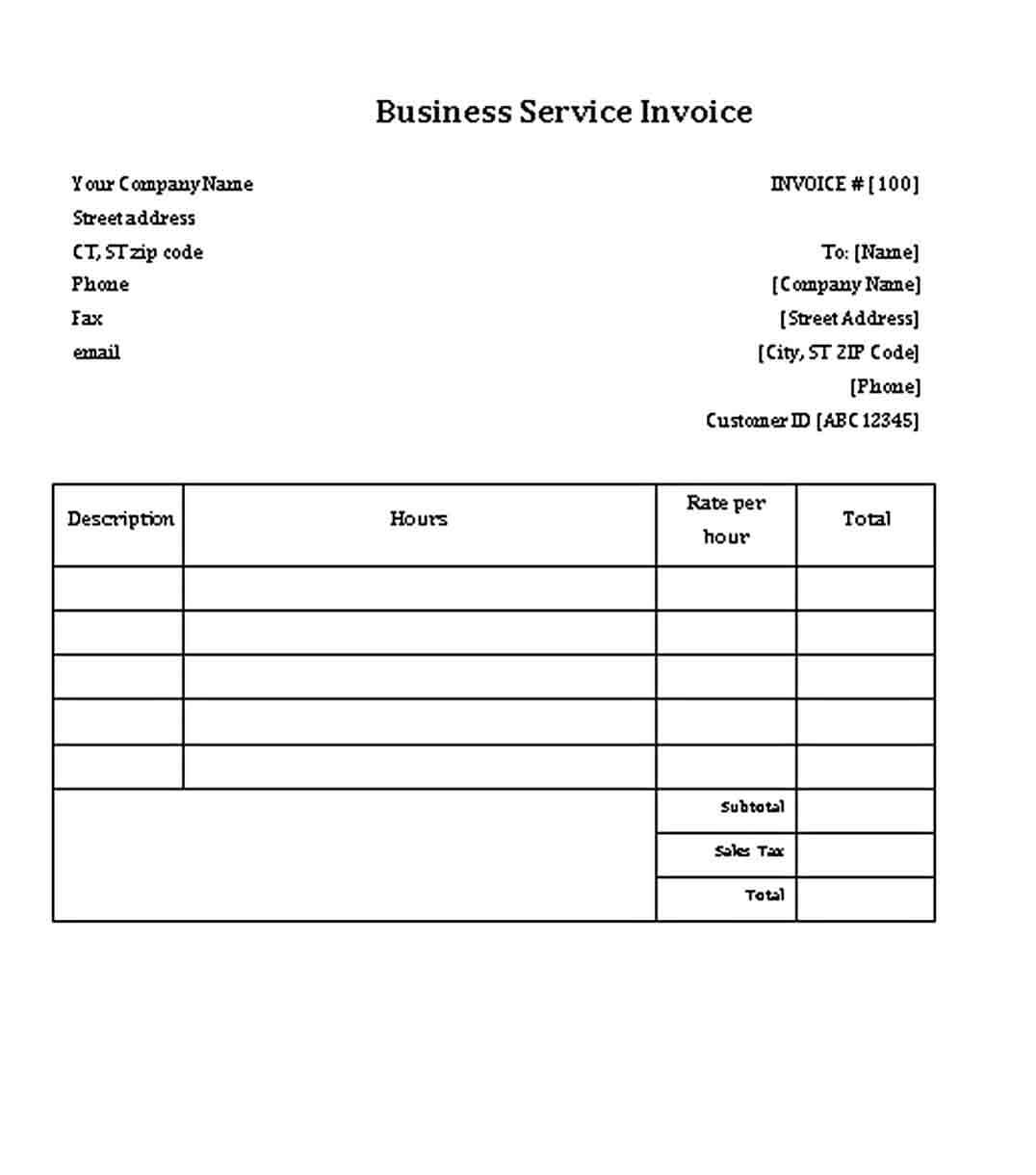 Sample Business Invoice Receipt Free Download