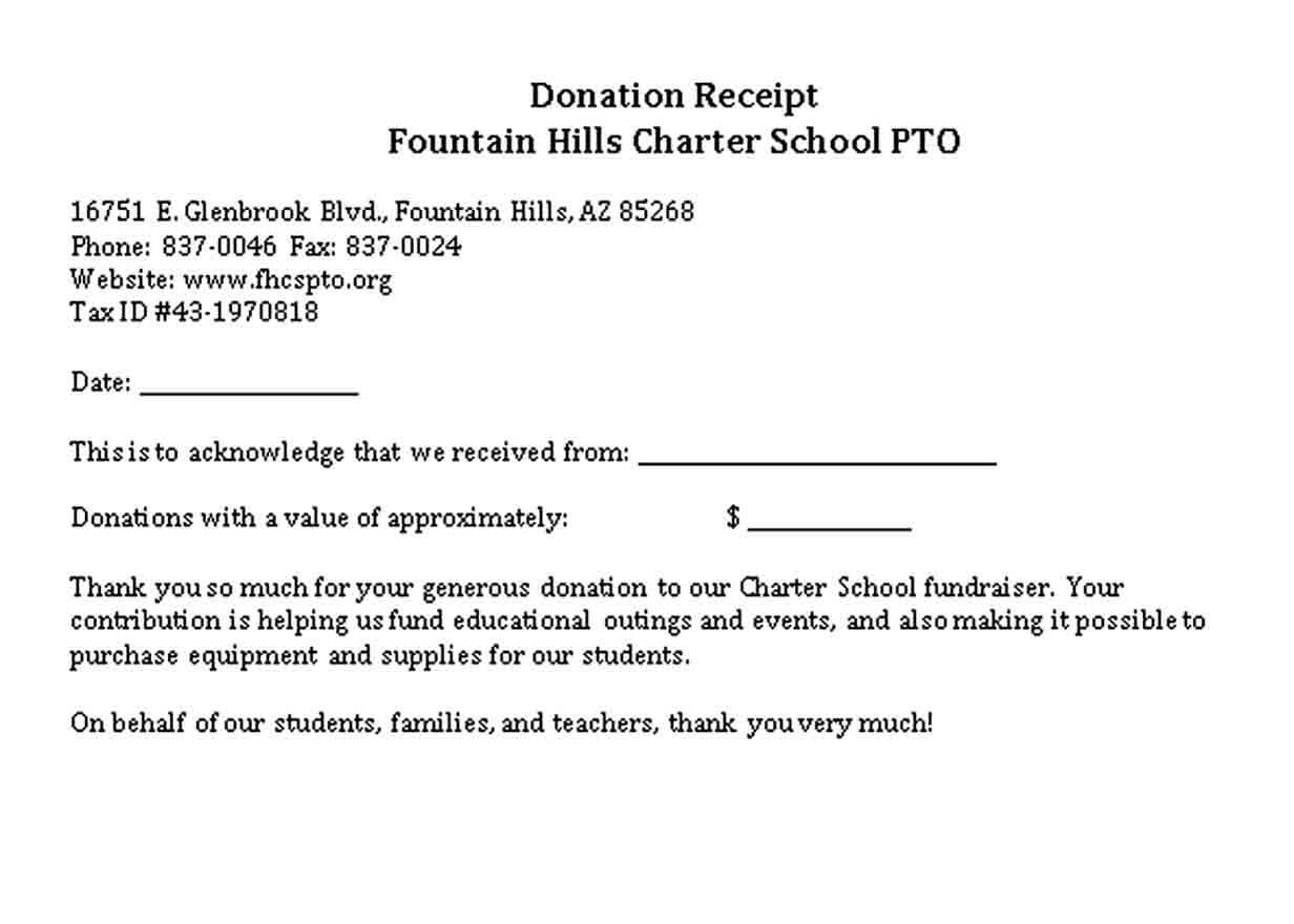 School Fundraiser Receipt 1