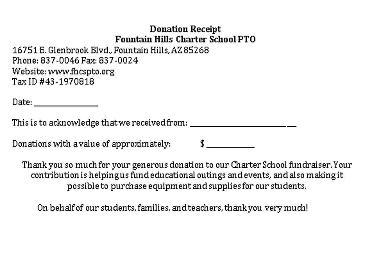 School Fundraiser Receipt
