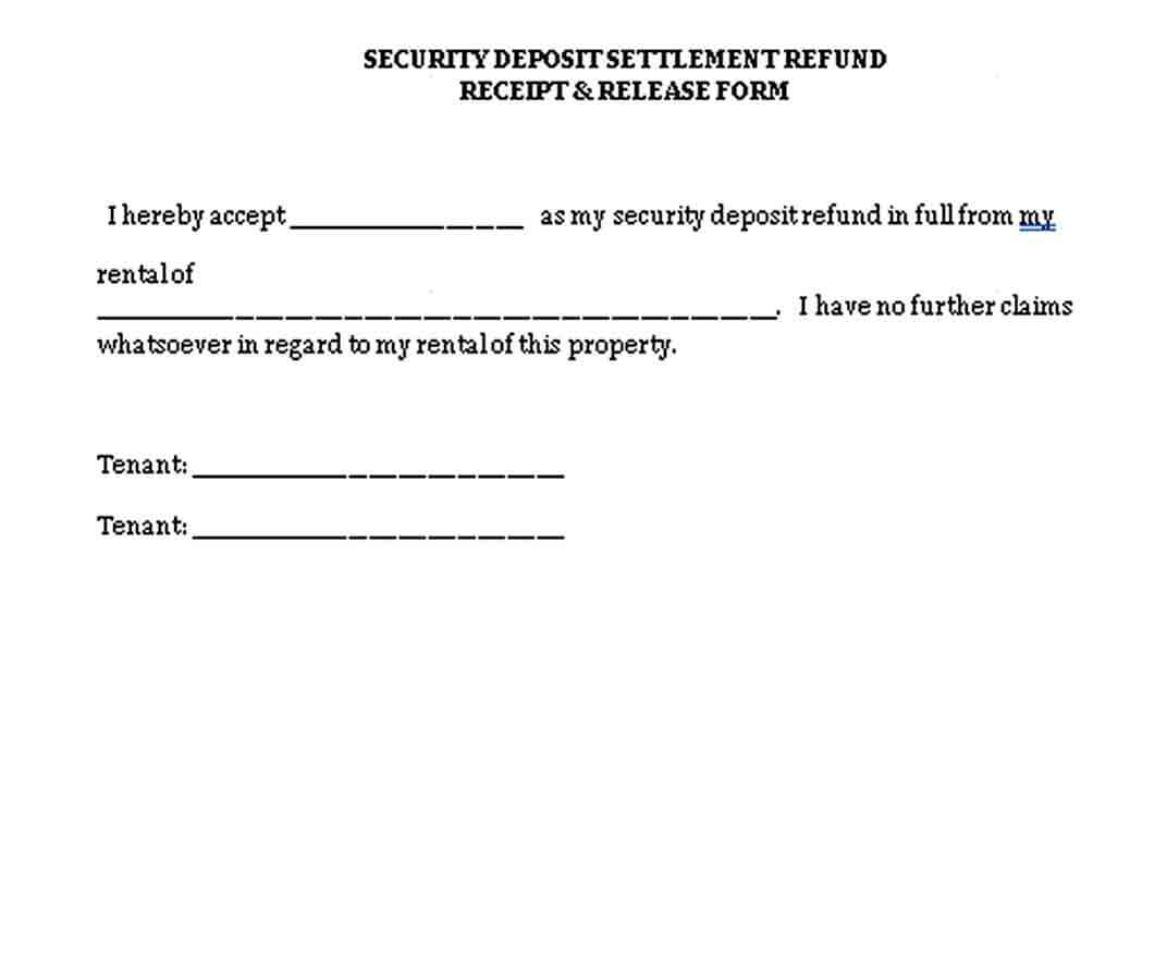 Security Deposit Return Receipt Format Download
