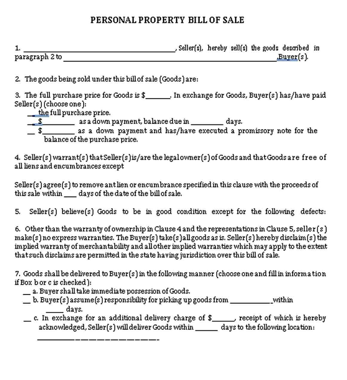 general bill of sale pdf 1