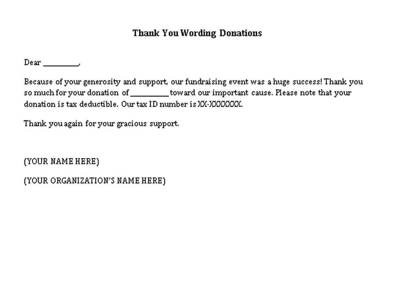 thank you wording donations
