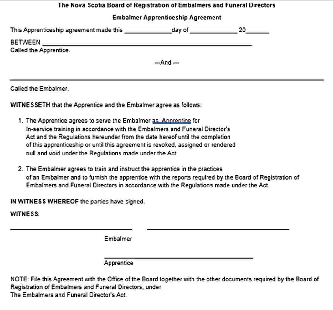Apprenticeship Agreement Template 2