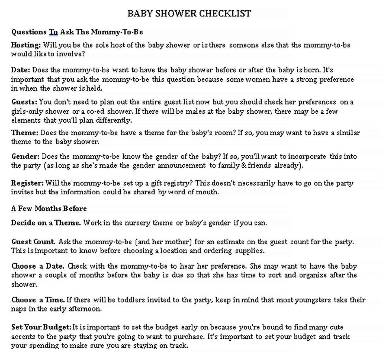 Baby Shower Registry Checklist for Twins