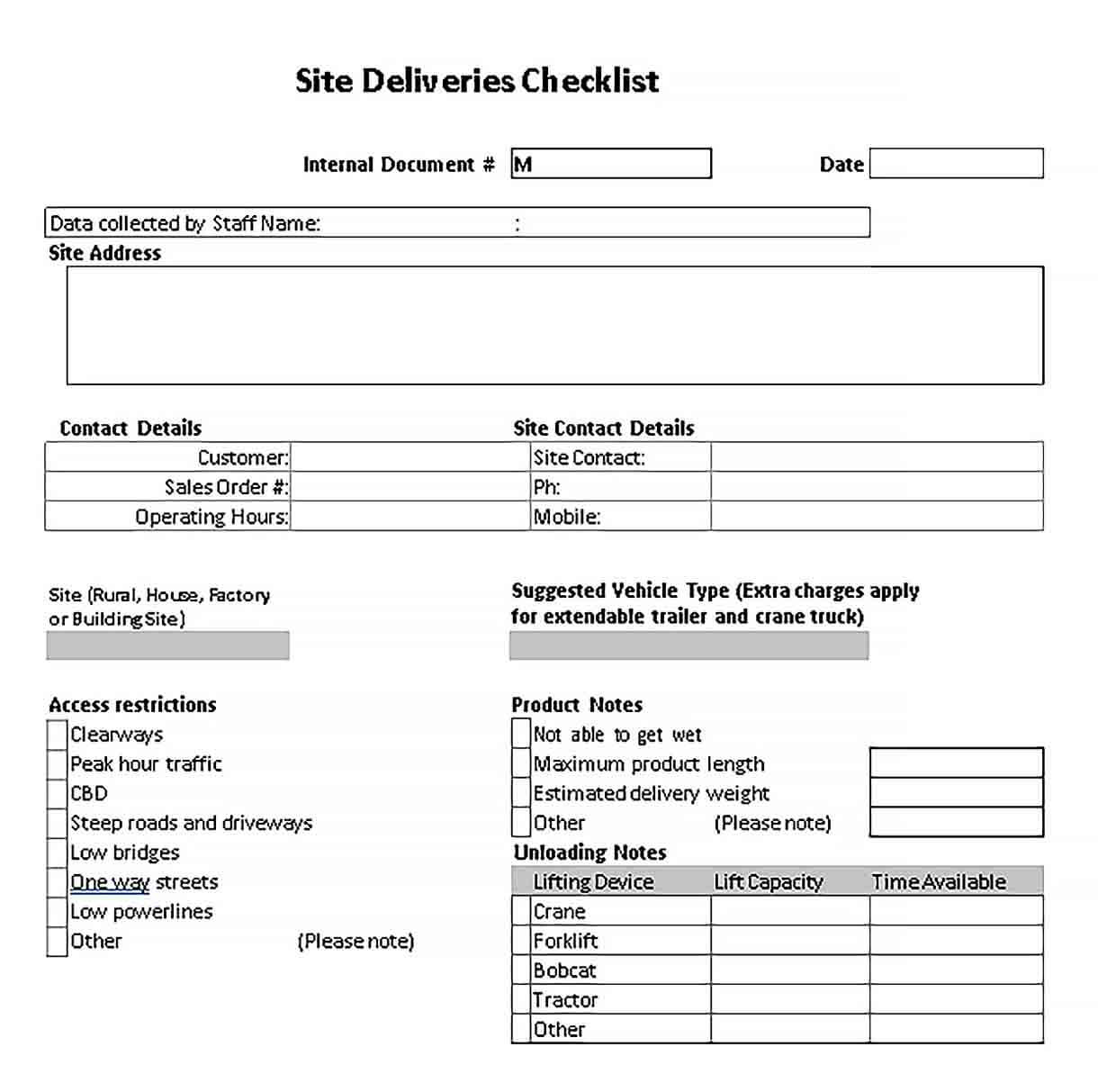 Download Delivery Checklist Template