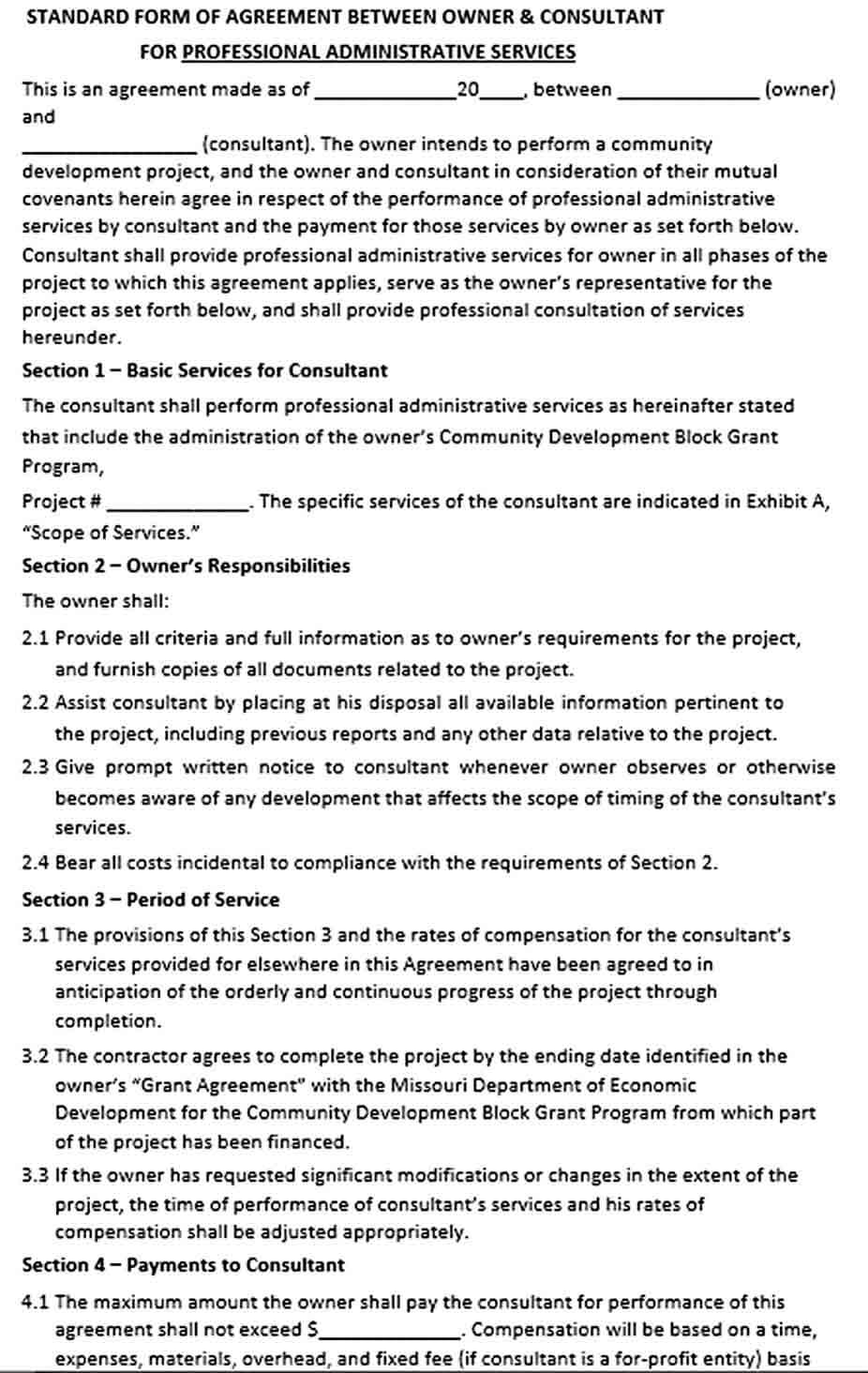 Professional Administrative Services Agreement Template