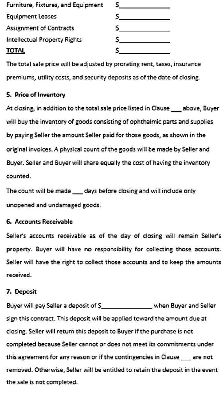 Sample Business Sale Agreement