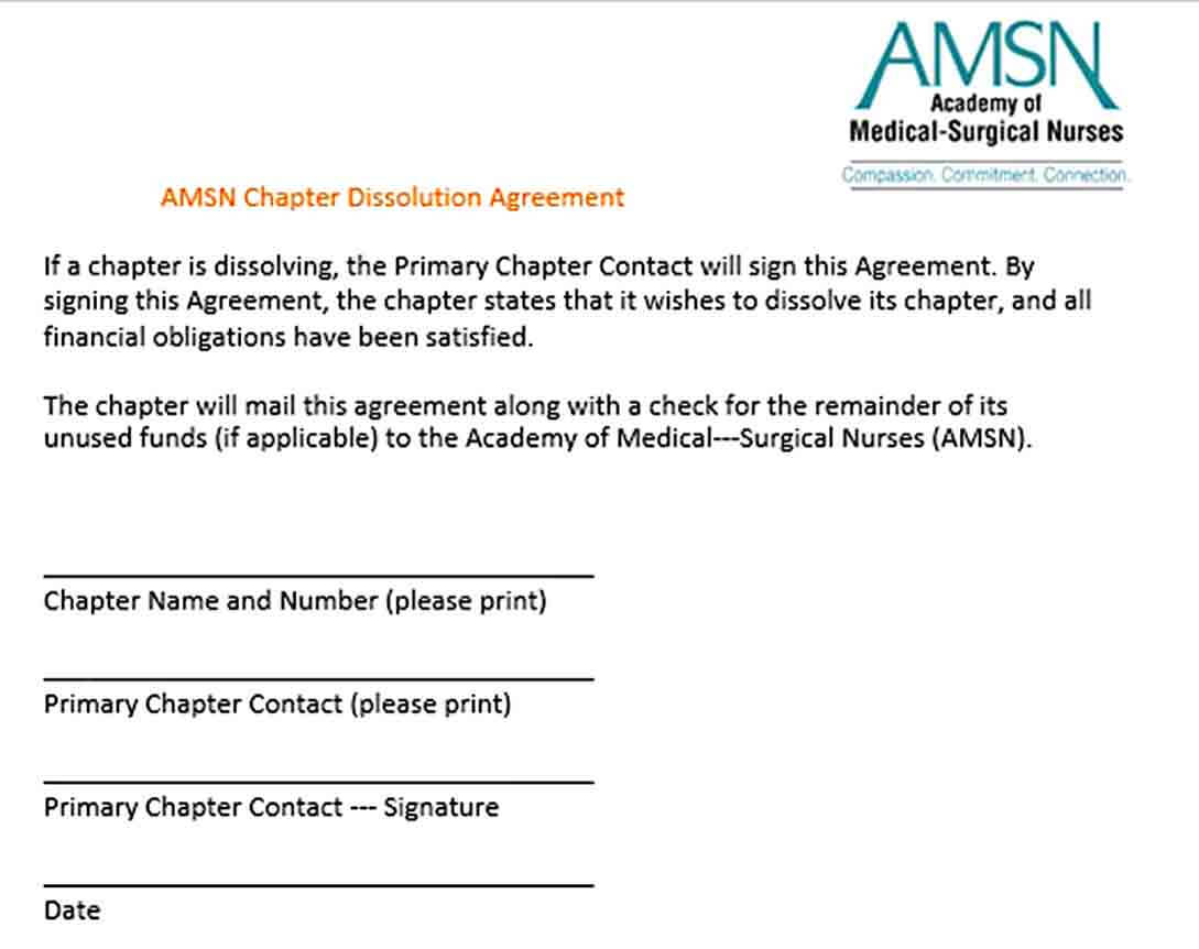 Sample Chapter Dissolution Agreement Template