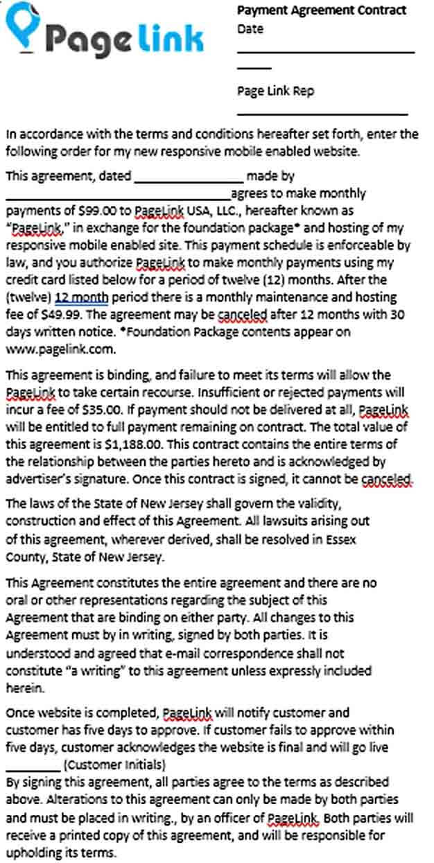 Sample Contract Payment Agreement