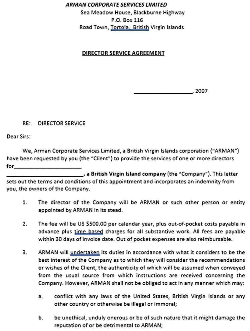Sample Director Services Agreement