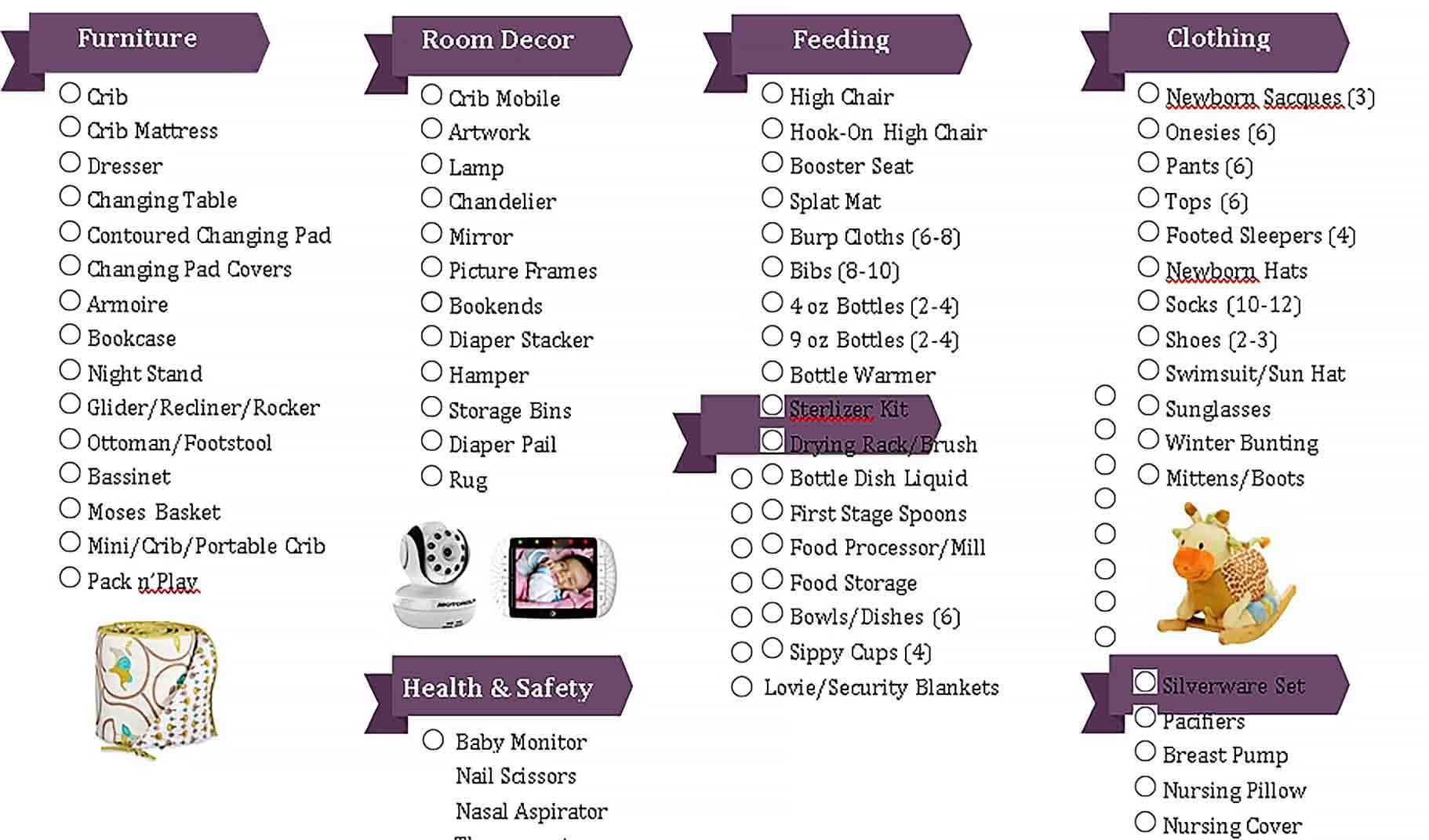 Sample First Baby Boy Registry Checklist Example