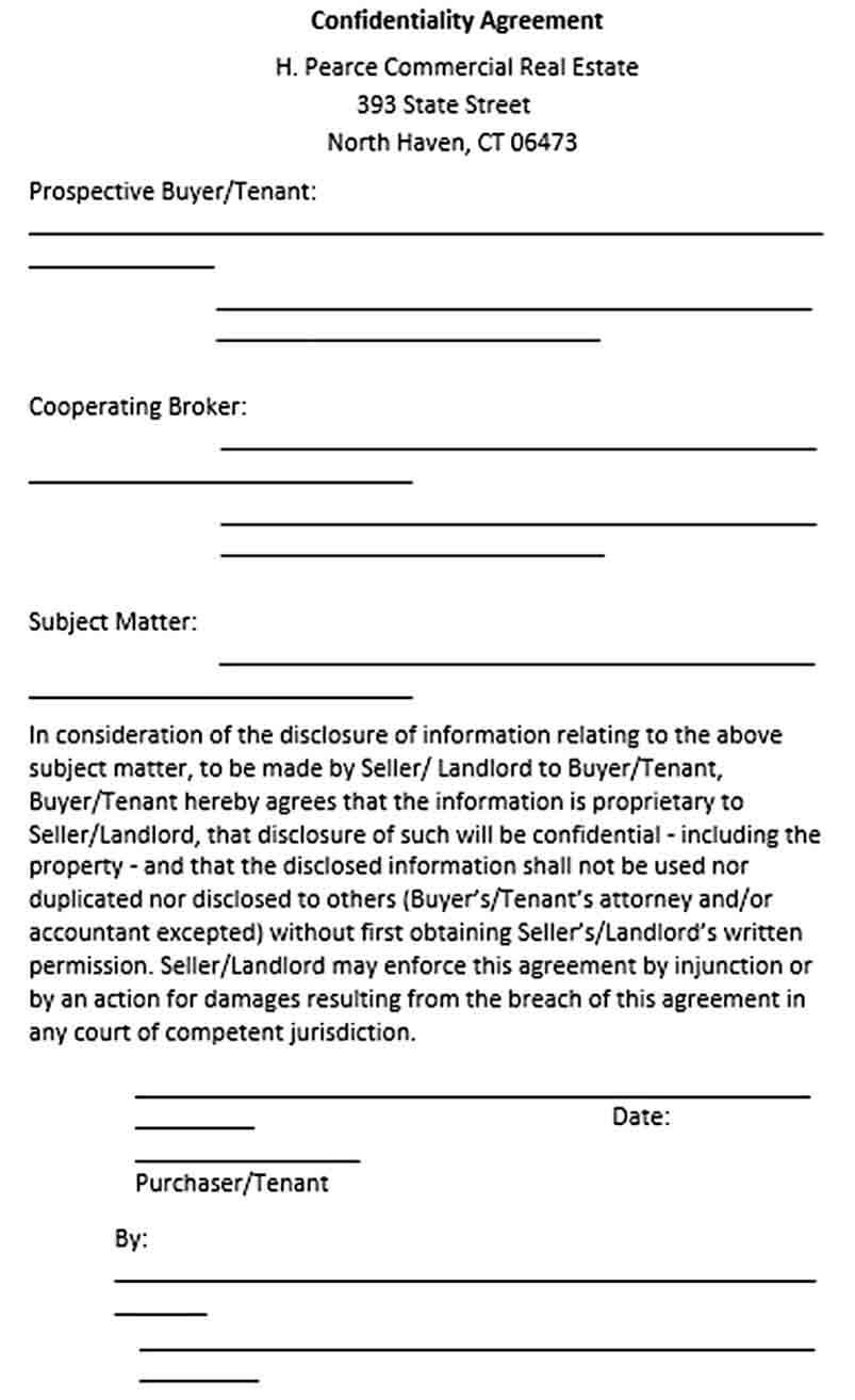 Sample Landlord Confidentiality Agreement Example