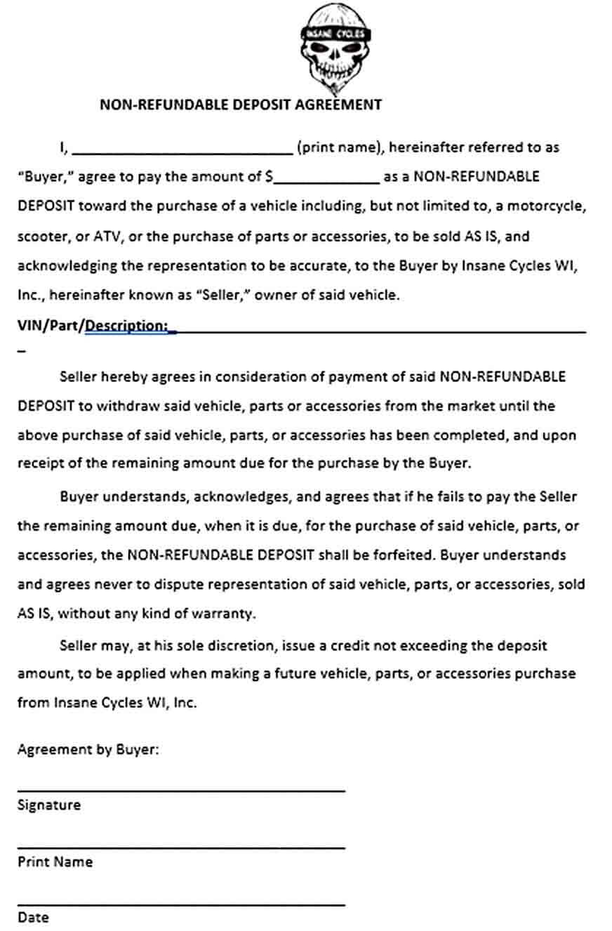 Sample Non refundable Agreement