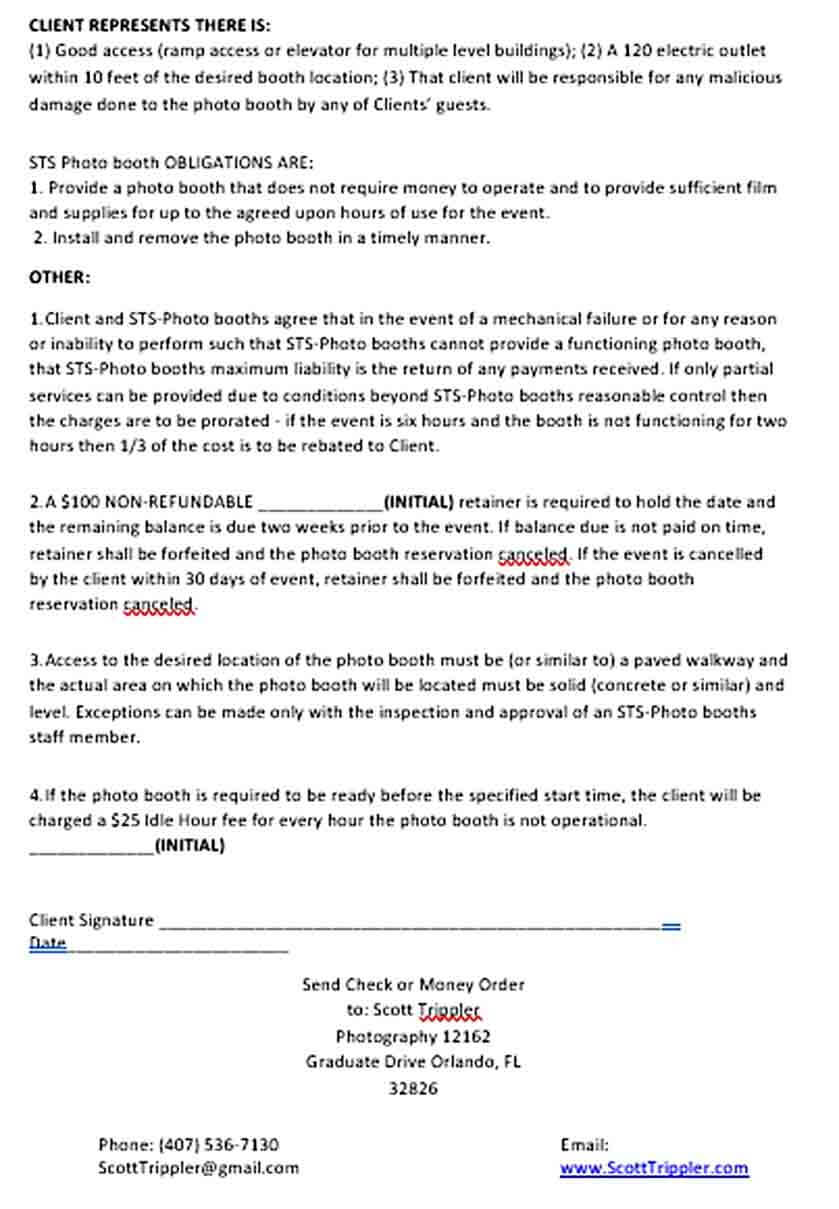 Sample Photo Booth Rental Agreement Template
