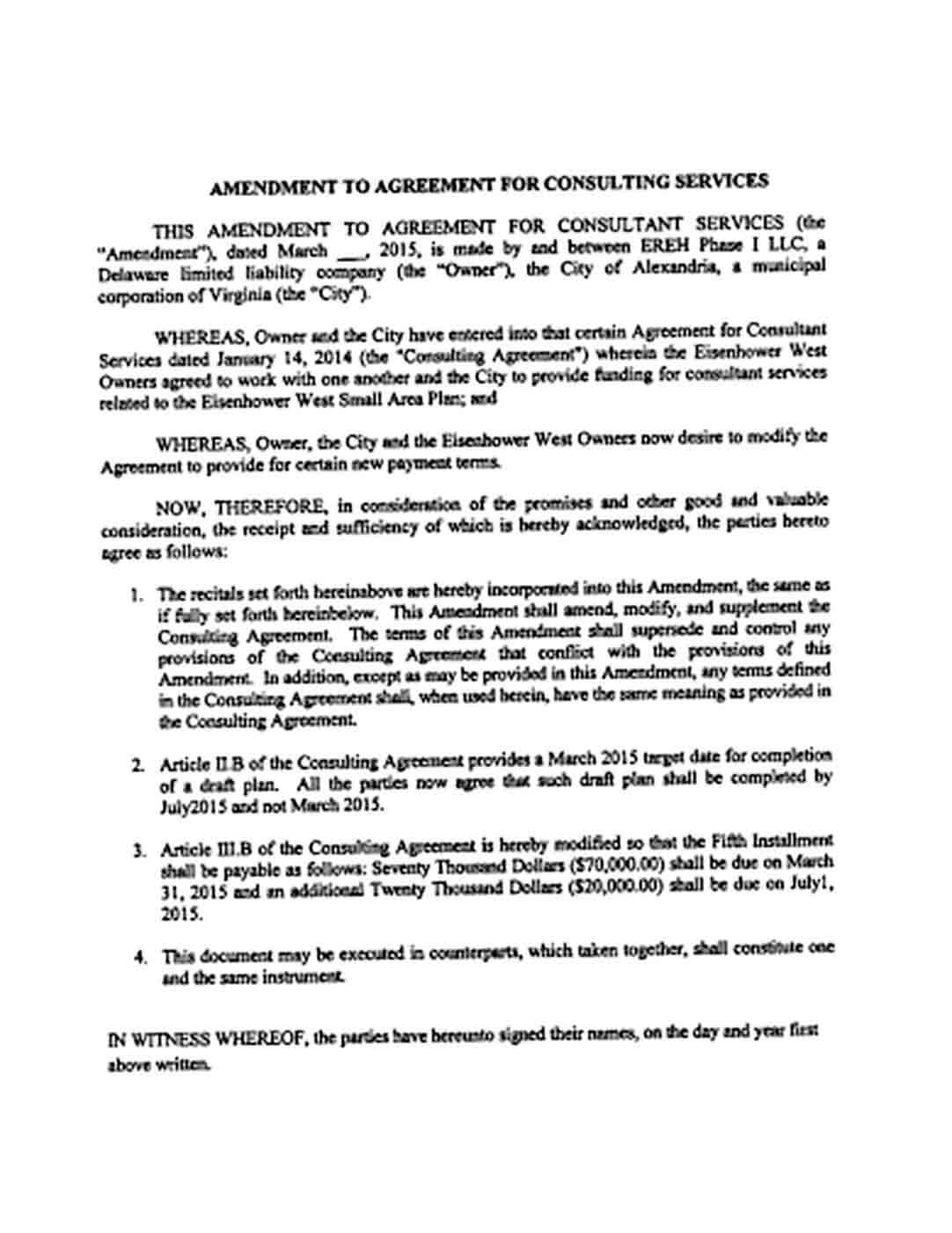Sample Sample Amendment Agreement Template1