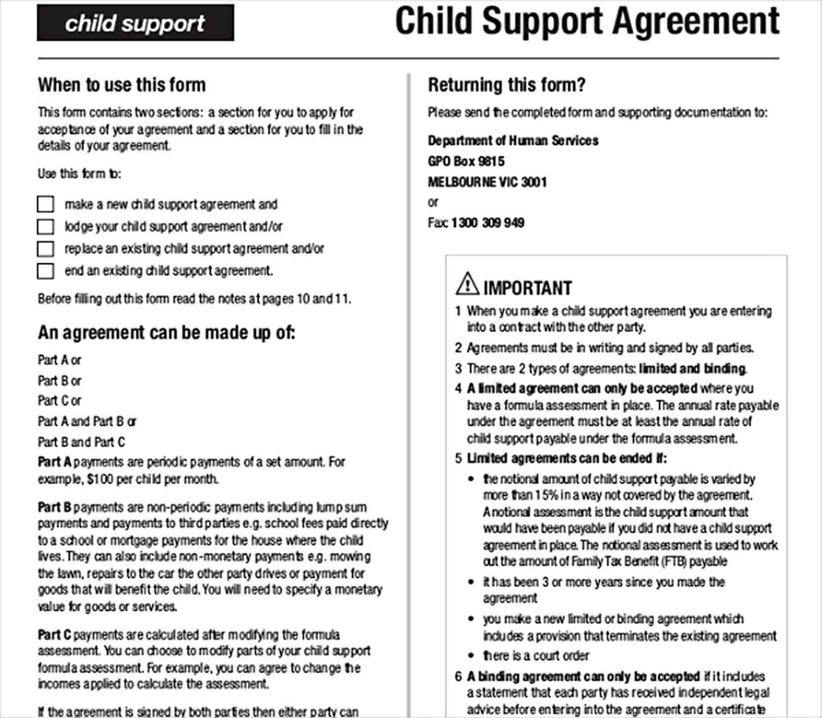 Sample Sample Child Support Agreement