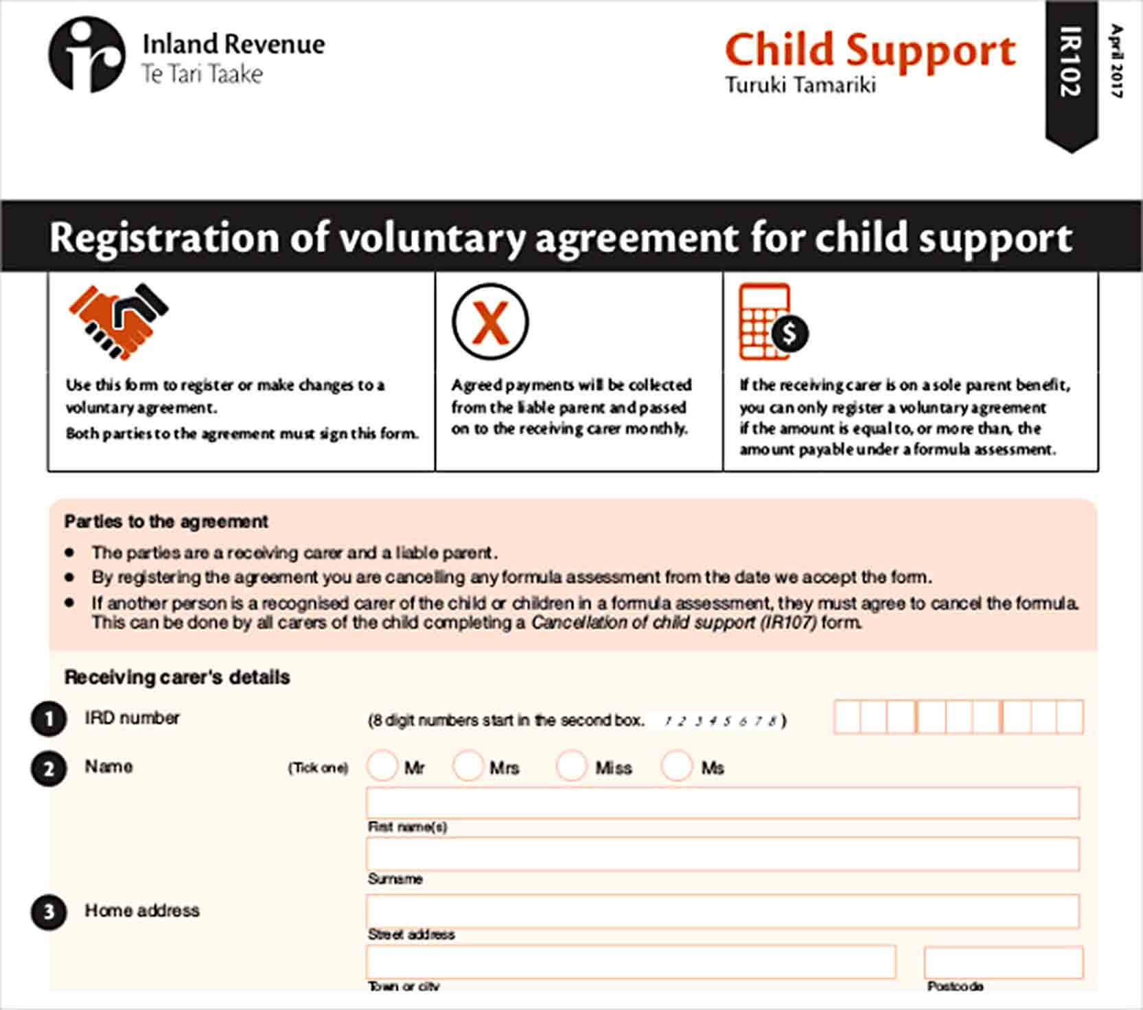 Sample Voluntary Agreement for Child Support