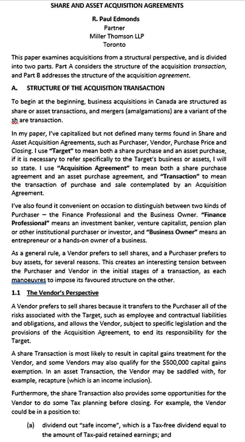 Share Asset Acquisition Agreement