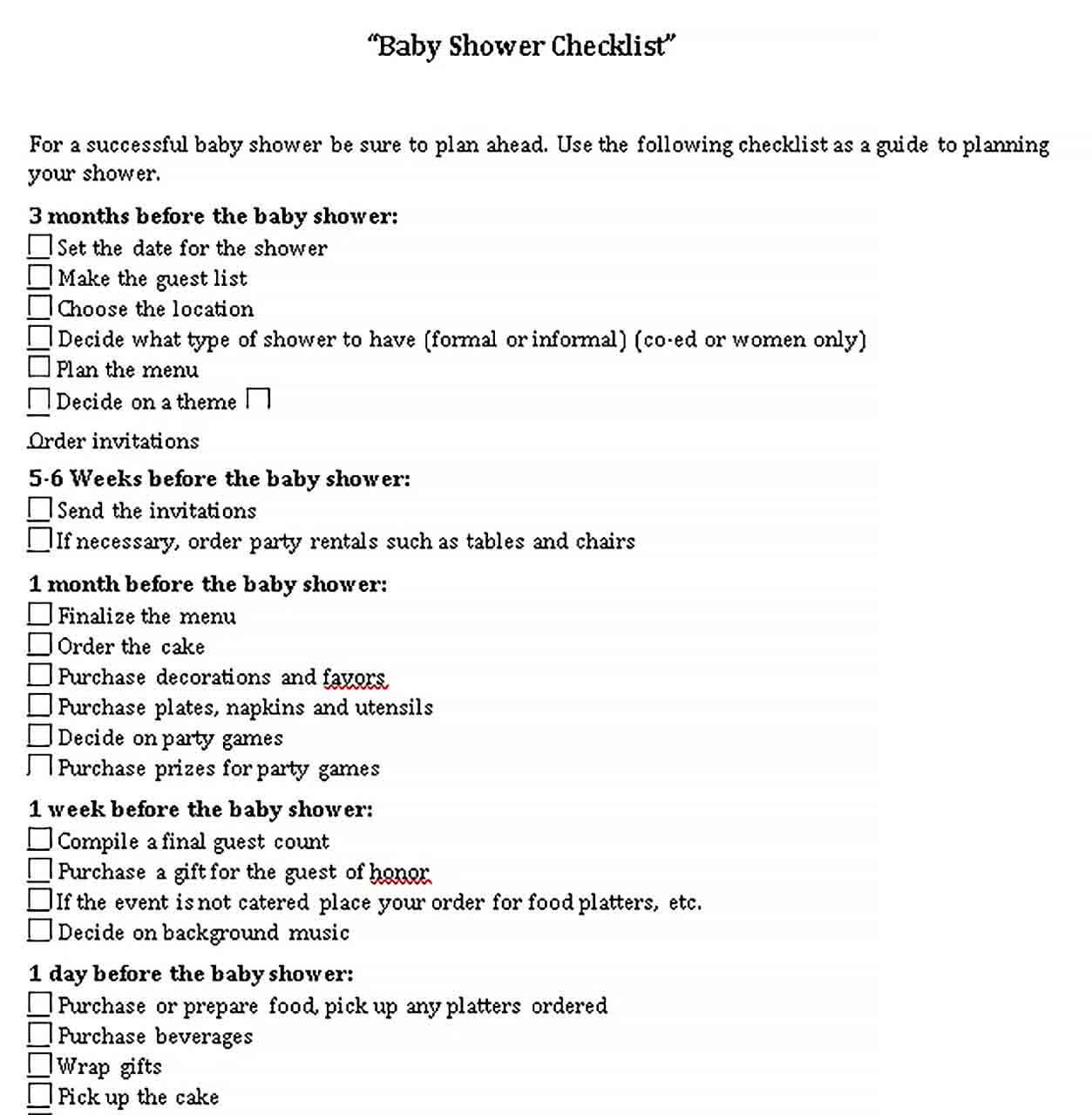 Target Baby Shower Registry Checklist