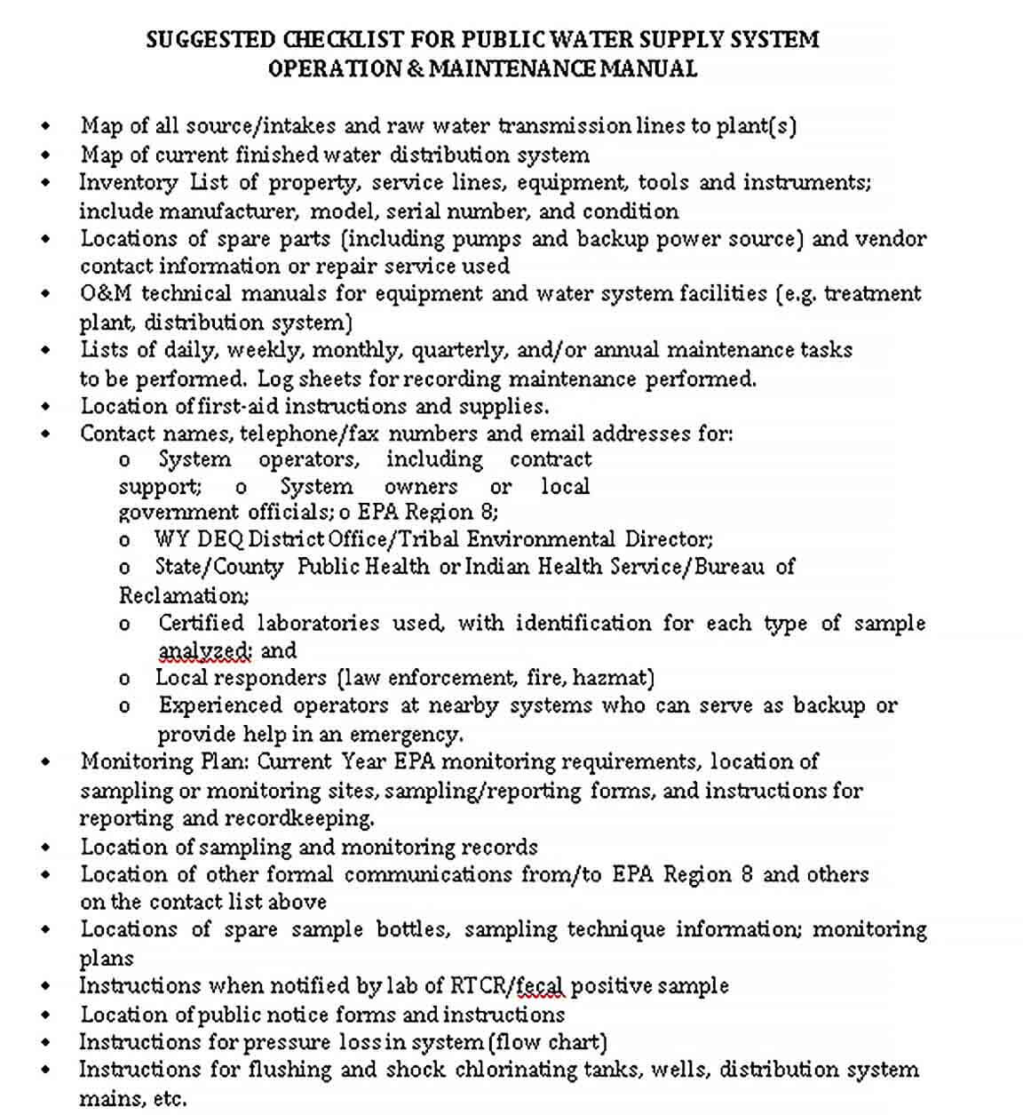 operations checklist 3