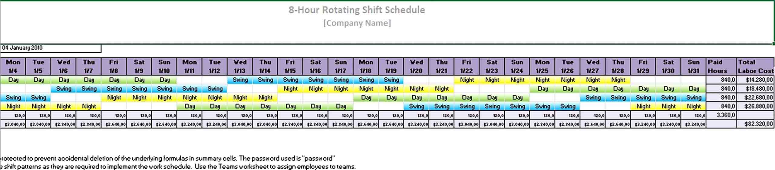 8 Hour rotating shift schedule1