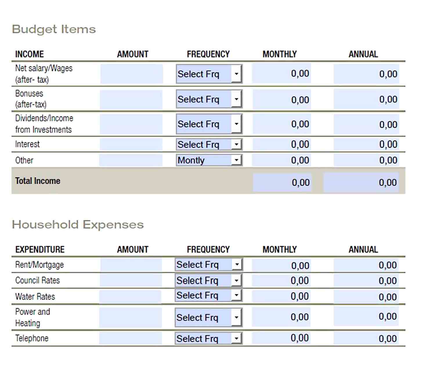 Budget Planner Template Printable 1