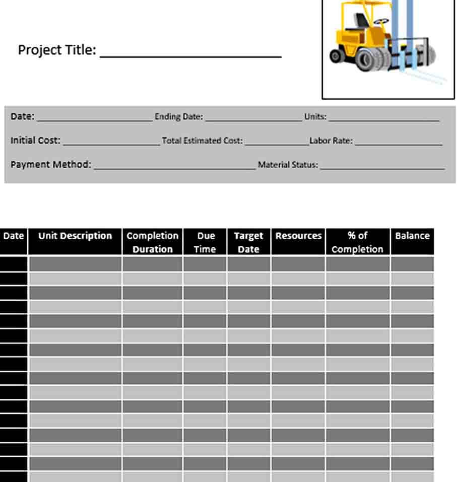 Construction Project Work Schedule Template