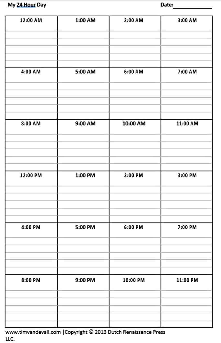 Daily Schedule Template in PDF