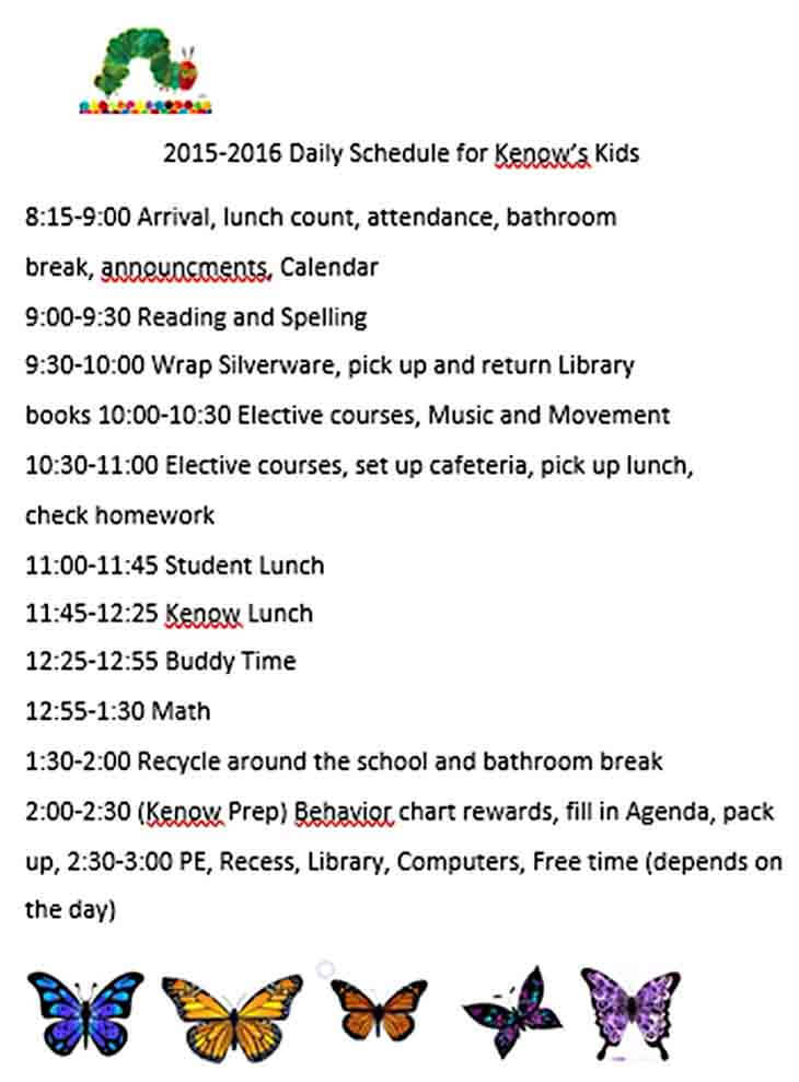 Daily Schedule for Kids