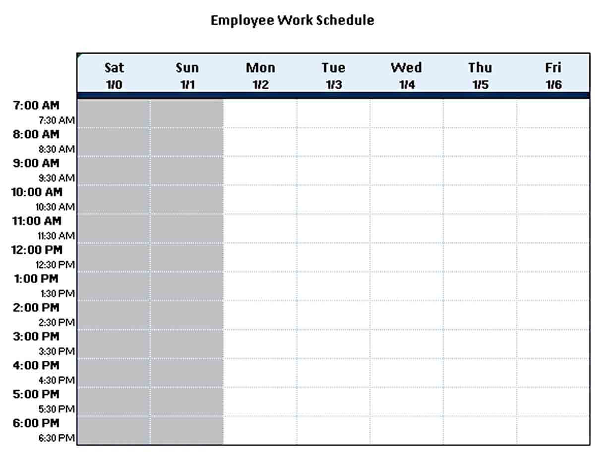 Download the Bi Weekly Work Schedule Template