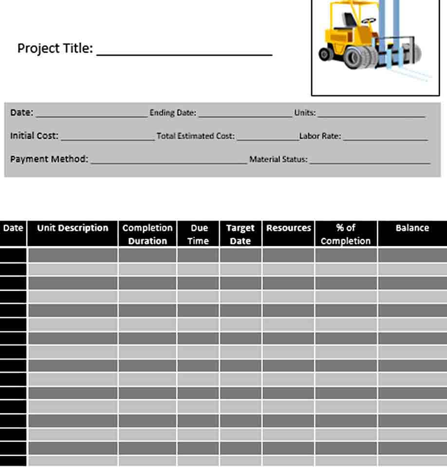 Editable Construction Activity Schedule Template Word Doc