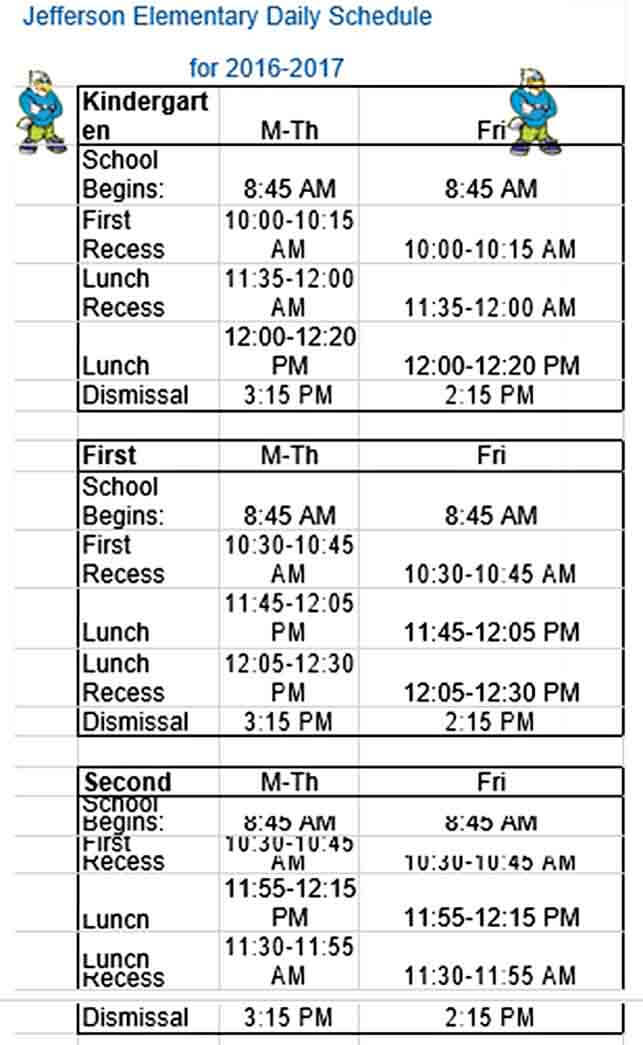 Elementary Daily Schedule