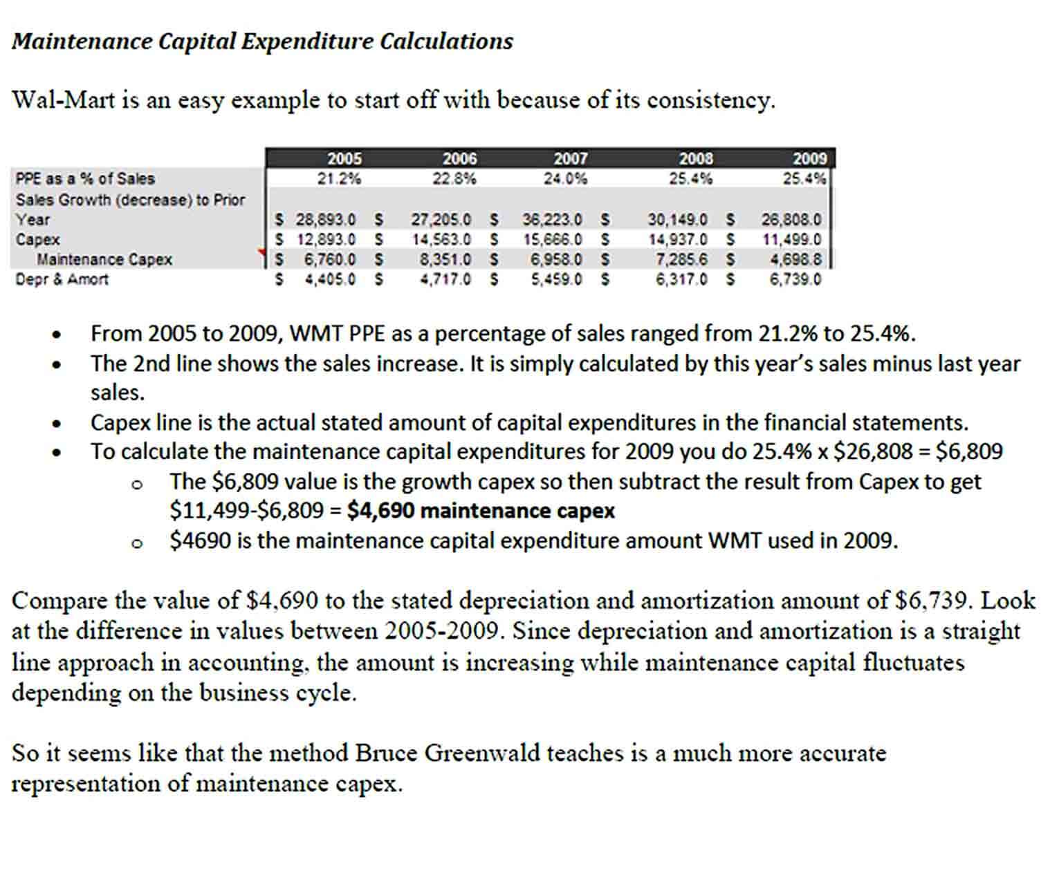 Example Maintenance Capital Expenditures PDF Format