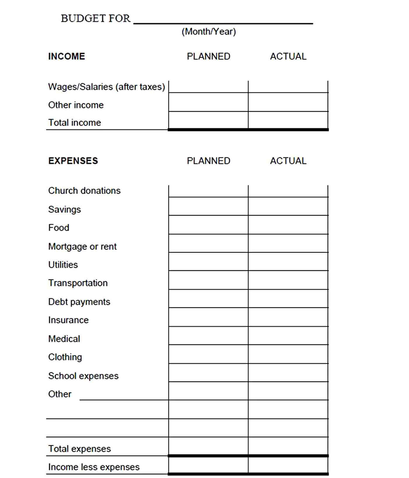 Family Budget Worksheet Template in PDF 1