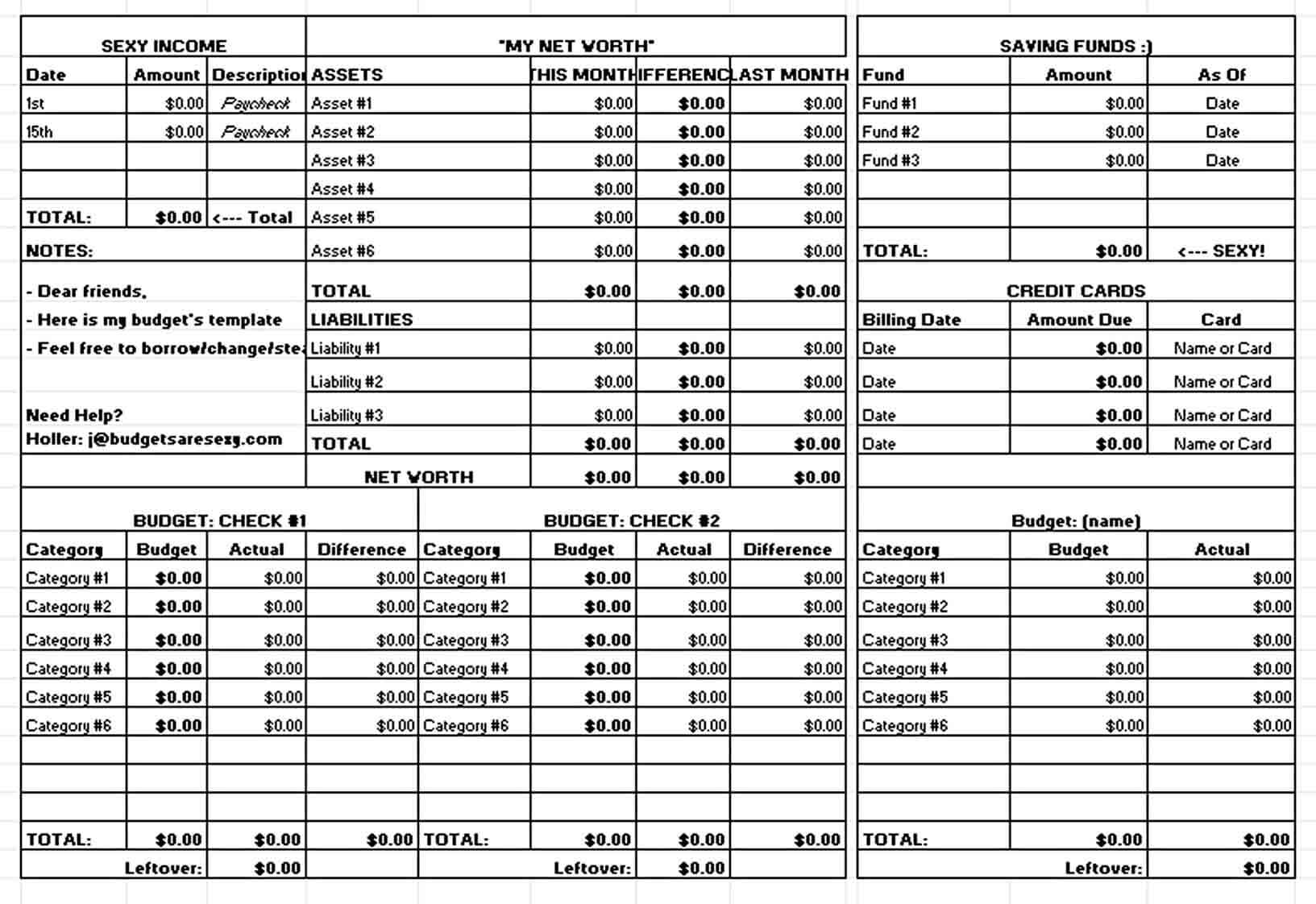 Financial Excel Budget Template Free Download