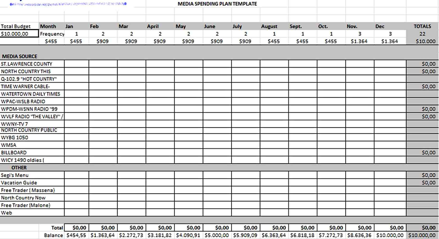 Free Download Media Schedule Template Excel Format