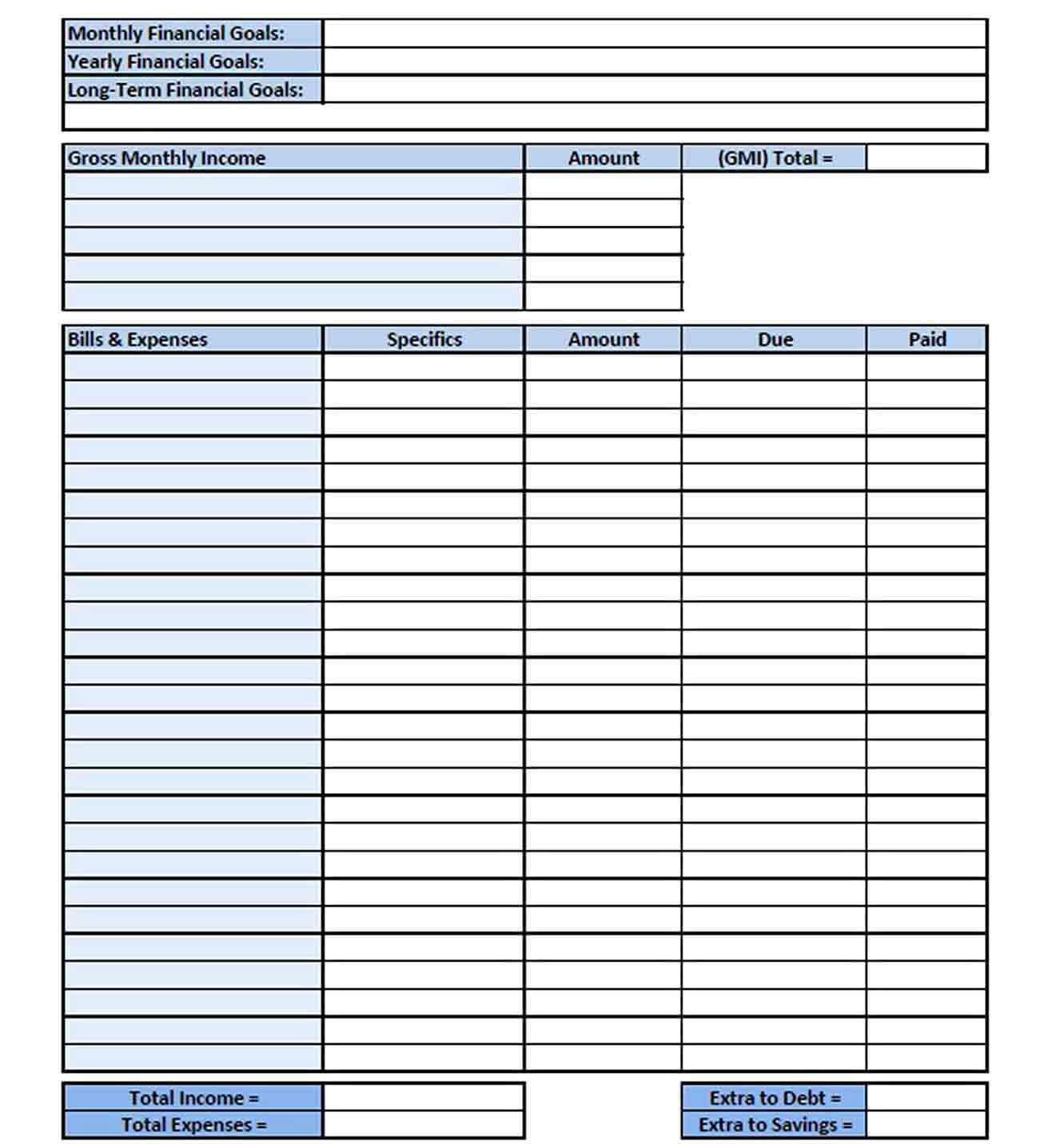 Home Budget Template PDF Format Download 1