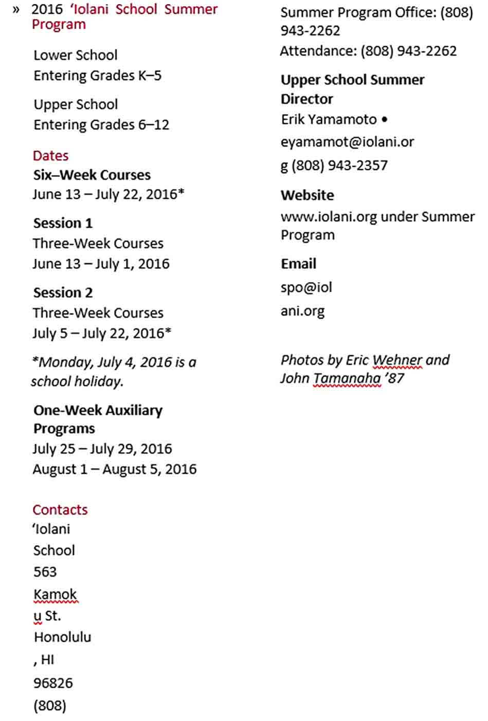 Summer Homeschool Schedule