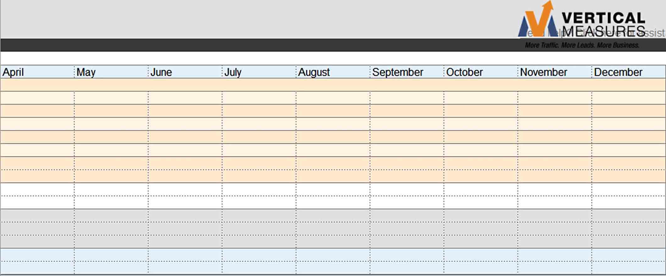 Vertical Measures Content Calendar