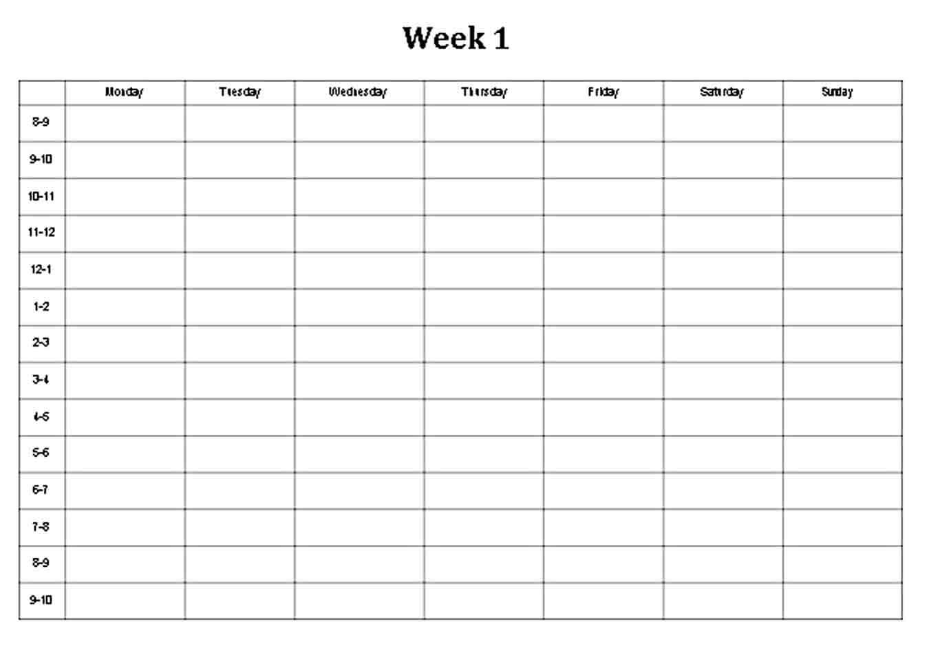 Weekly Study Schedule Template PDF Format Download